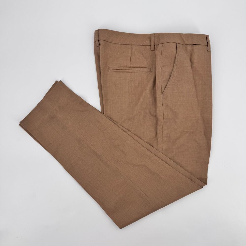 Pendleton Pants Womens 10 Camel Tan 100% Virgin Wool USA Dress Trousers Flaws